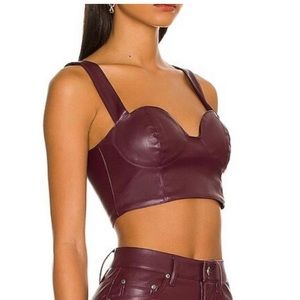 AFRM Koa Vegan Leather Crop Top in Port Royale